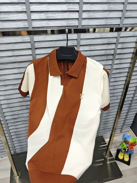 Мъжка тениска с яка LV